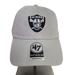 Las Vegas Raiders NFL '47 Clean Up Gray Adjustable Back Hat Cap '47 Brand